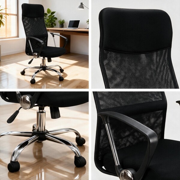 Silla De Escritorio Oficina Sillon Ejecutiva Ergonomica Tela Mesh Giratoria Imback Color Negro Silla De Escritorio Oficina Sillon Ejecutiva Ergonomica Tela Mesh Giratoria Imback Color Negro