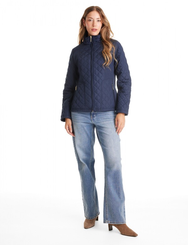 Campera Capitoneada Entallada AZUL