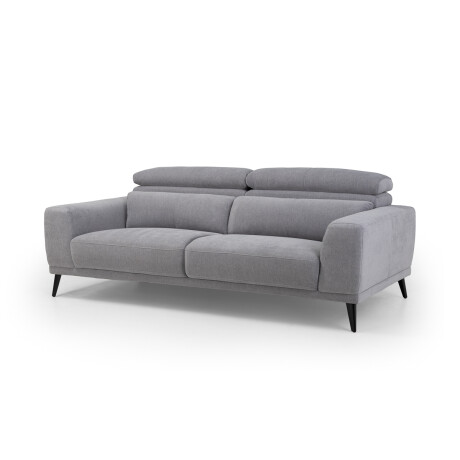 Sofá Keisy - Tela Microfibra - 3 cuerpos Nikki 3 (Gris)