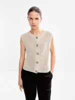 Chaleco De Punto Con Botones beige