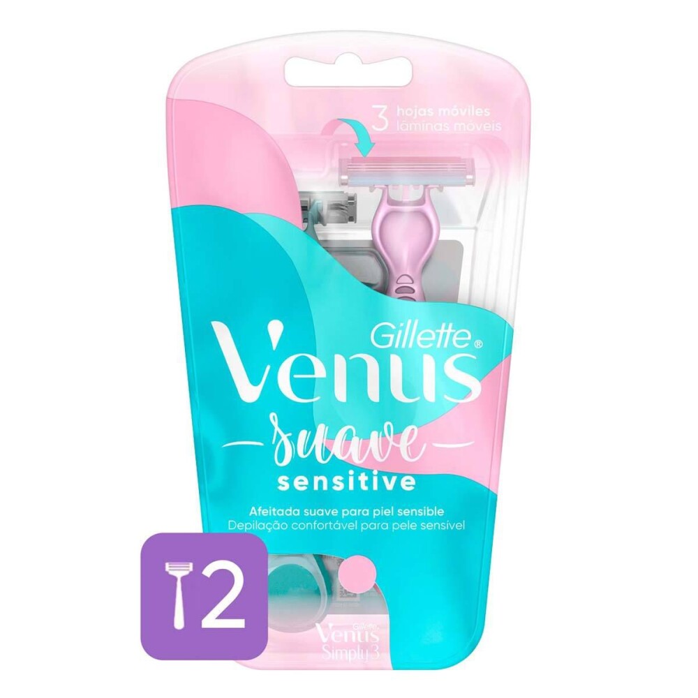 GILLETTE MAQ VENUS SIMPLY 3 SENSITIVE X2 única