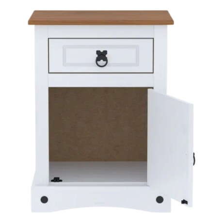 Promo 2 Mesa De Luz Linea Naturale BLANCO
