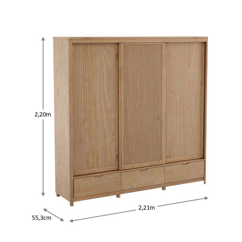 PLACARD NEST MDF-Y-MADERA 3 PUERTAS CORREDIZAS