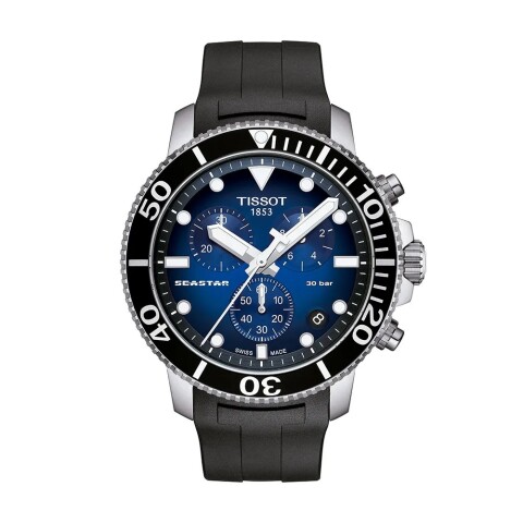 Reloj Tissot Seastar 1000 Chronograph T1204171704100 correa de cuero para hombre Reloj Tissot Seastar 1000 Chronograph T1204171704100 Correa De Cuero Para Hombre