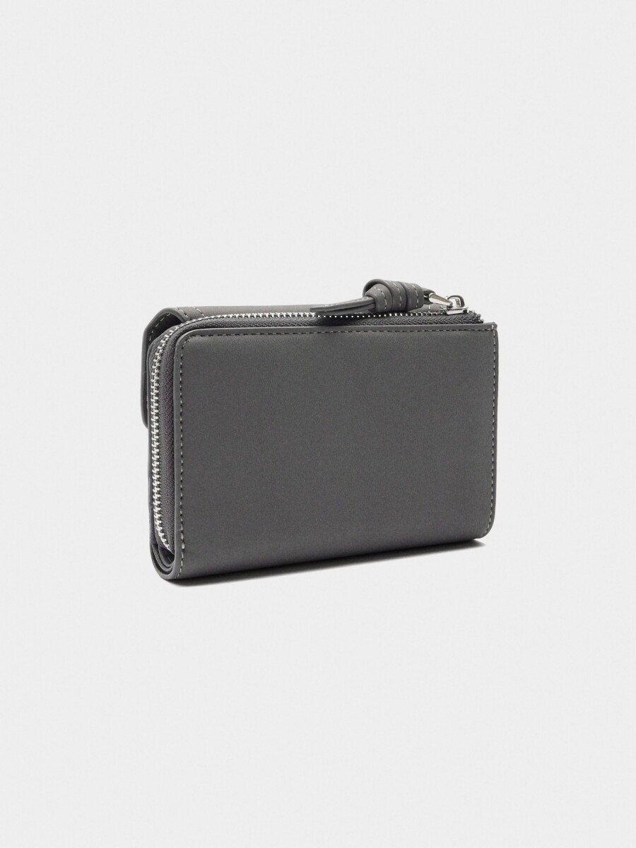 Cartera Lisa Con Solapa gris