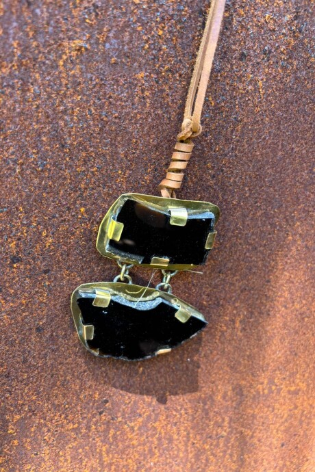 Cracked Necklace Negro