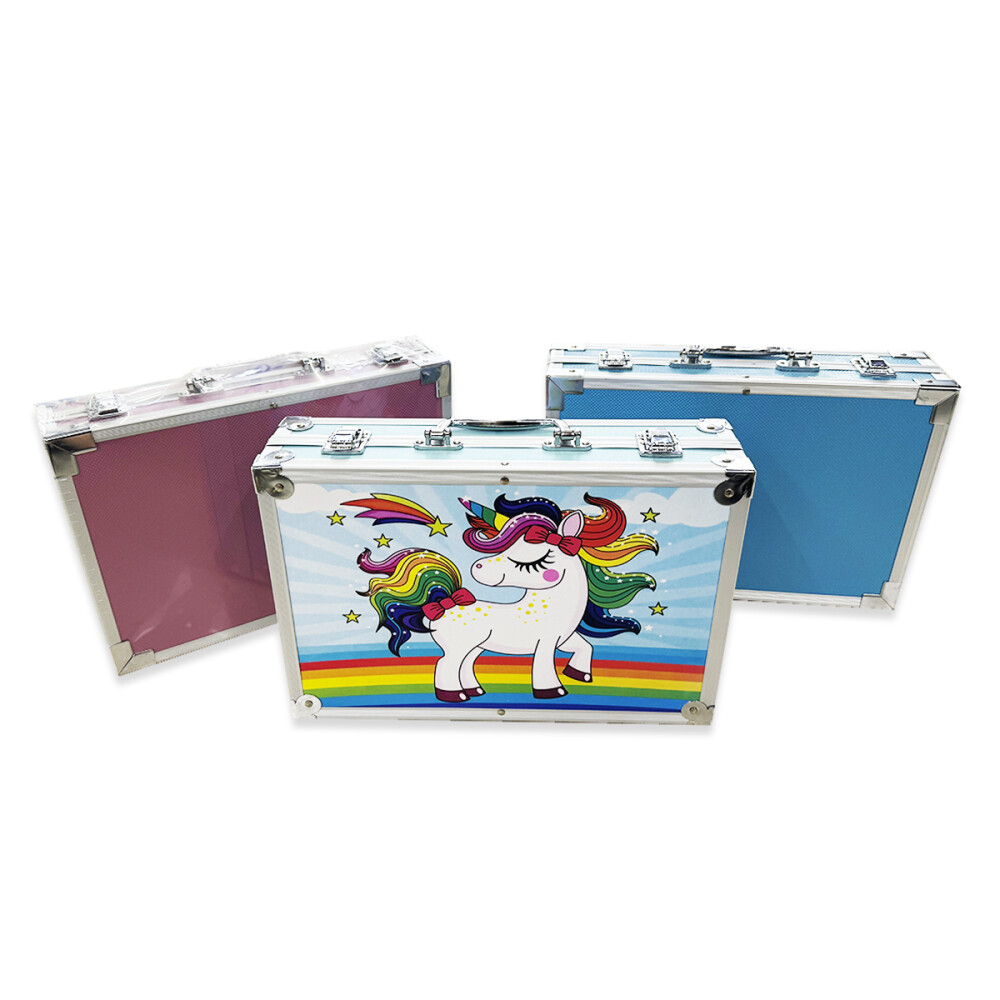 Valija Set Completo 145 Piezas Marcadores Pinturas Pinceles Rosa