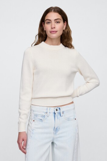 Buzo Algodòn Cuello Alto Mujer Ivory Frost
