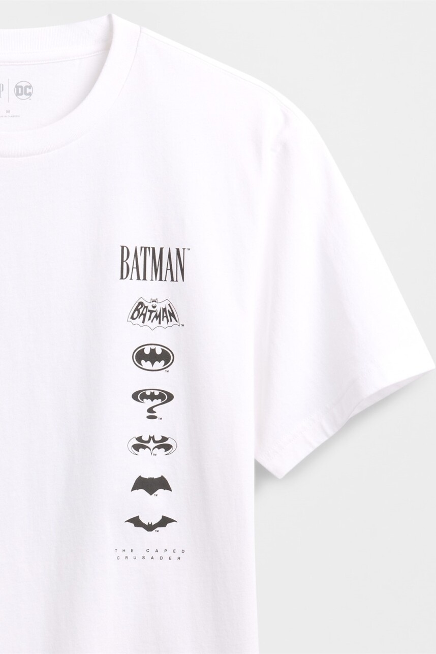 Remera Batman Hombre White V2 Global