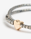 Brazaletes Strass Brazalete Corazón Biplating - Combinacion Bicolor