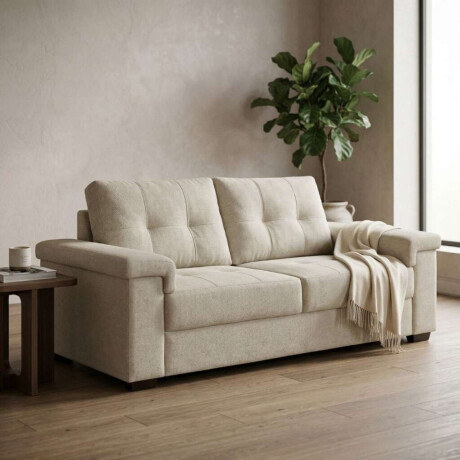 Sillon 3 Cuerpos en tela de Lino Palazio Beige