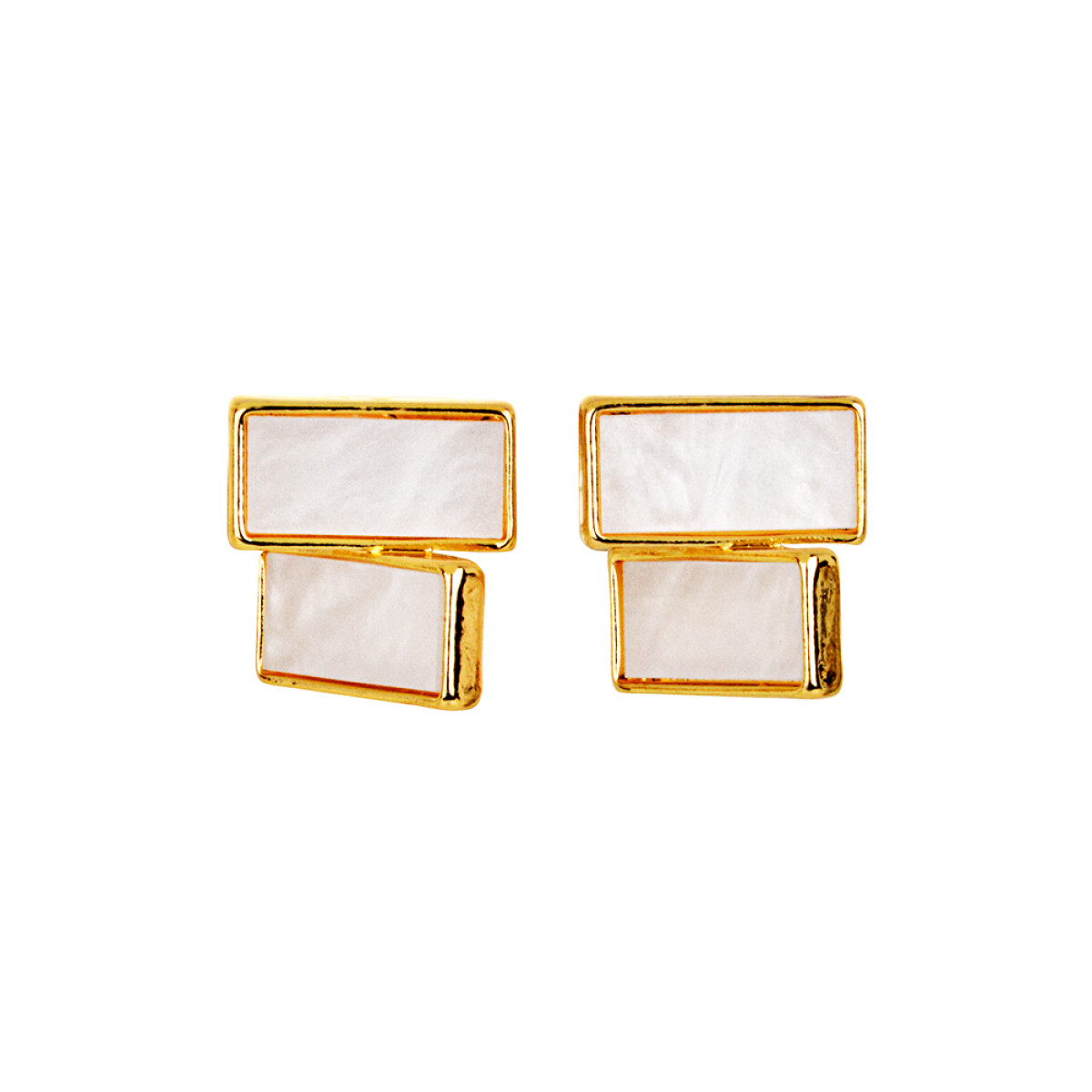 CARAVANAS NÁCAR BLANCO Y DORADO 