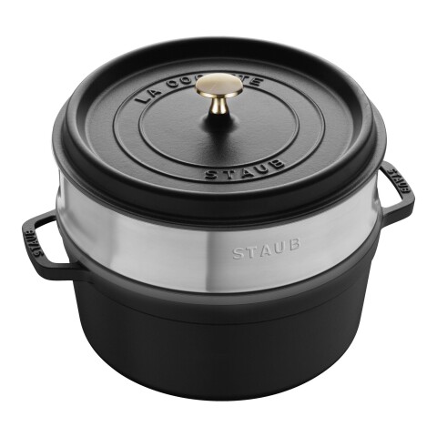 STAUB COCOTTE C/ VAPORIERA - 26 CM NEGRA STAUB COCOTTE C/ VAPORIERA - 26 CM NEGRA