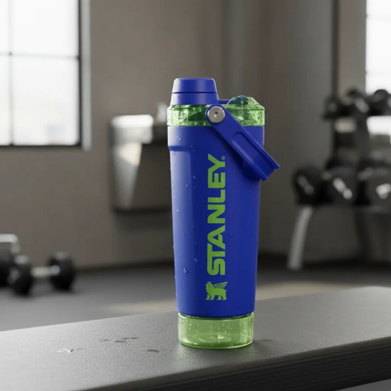 Vaso térmico Stanley Vitalize Shaker 590 ml para batidos de proteínas Cobalt