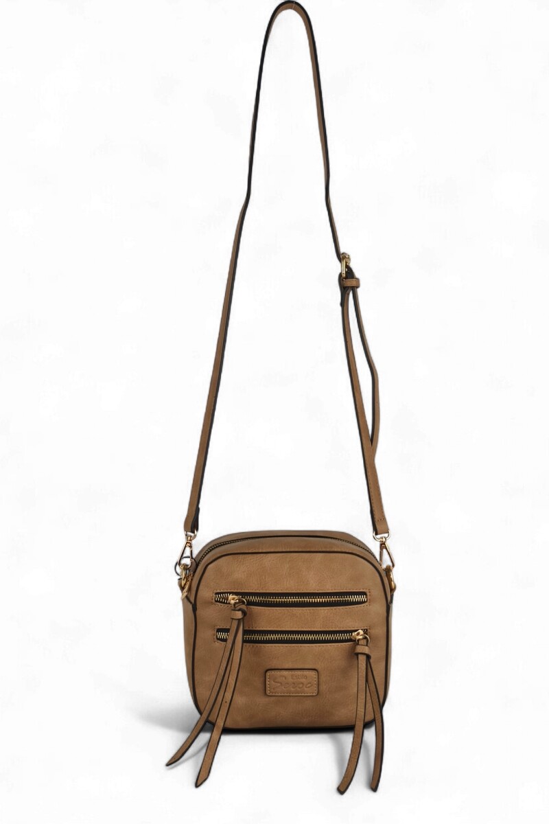 Bandolera con cierres Beige