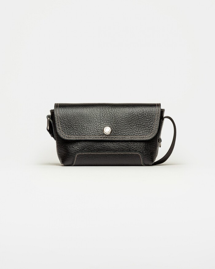 Mini bag Juliette en cuero graneado Negro