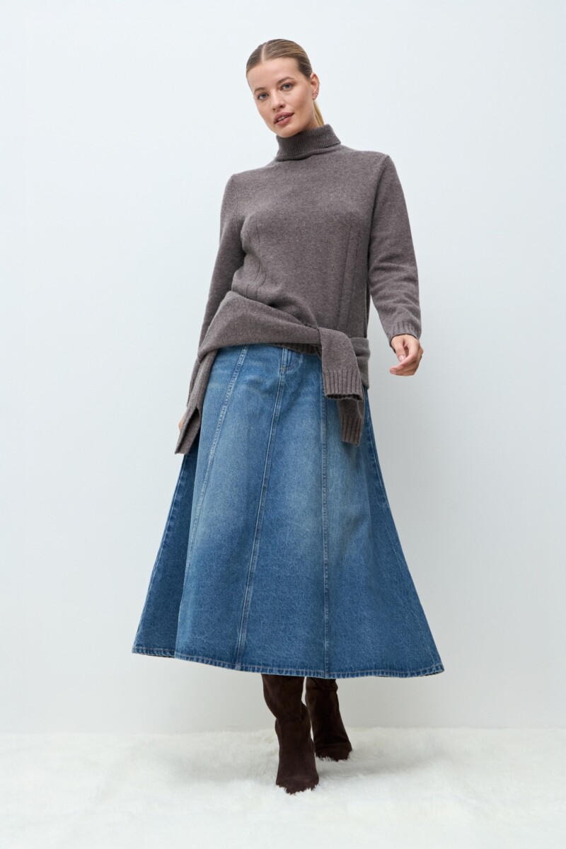 Polera Monaco cashmere blend - chocolate melange 