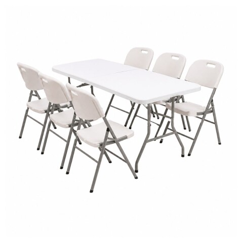 Juego de Mesa Rectangular Plegable para 6 Personas MPRB1806SPB Juego de Mesa Rectangular Plegable para 6 Personas MPRB1806SPB