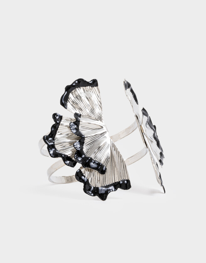 Brazaletes Flores Brazalete Con Flores - Plateado