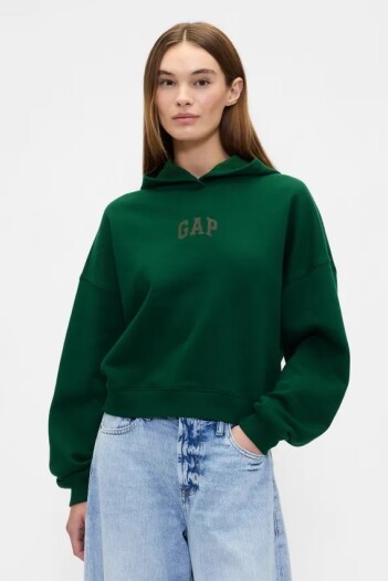 Buzo Canguro Logo Gap Mini Mujer Evergreen Glamour