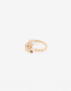 Anillos Medianos y Grandes Con Dijes Anillo Floral Esmaltado. - Dorado