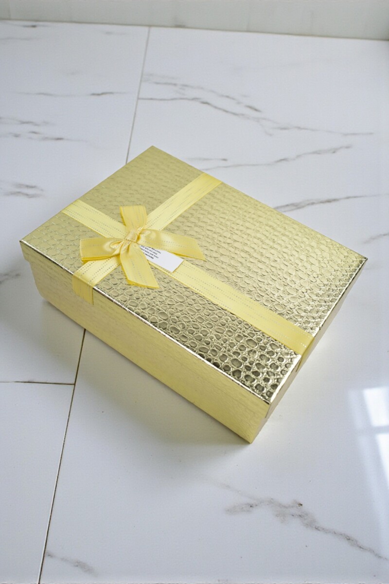 caja rigida delux con lazo 20x28x9,5 - ORO 