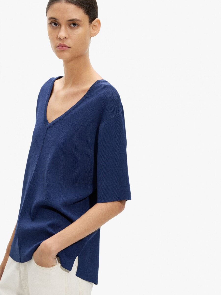 Jersey De Punto Manga Corta indigo
