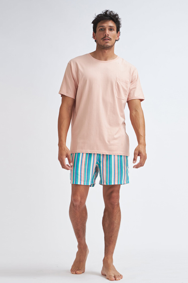 Short de baño - Rayas Multicolor 