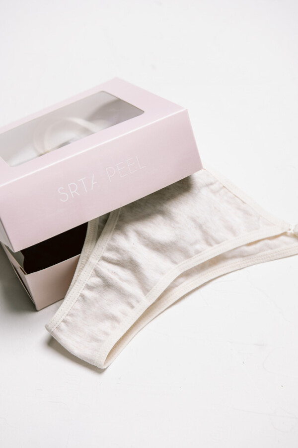 Pack de 3 Pantie Peel [B17] Algodón Crema, Beige y Negro