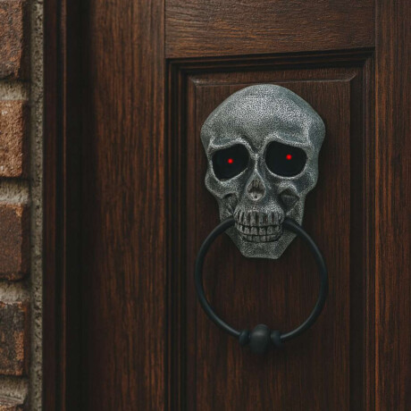 Colgante decorativo Halloween puerta con calavera Plateado