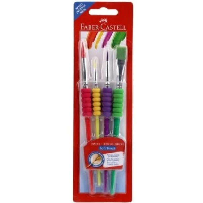 Faber Castell Pincel soft clásico en blister x 4 Faber Castell Pincel Soft Clásico En Blister X 4