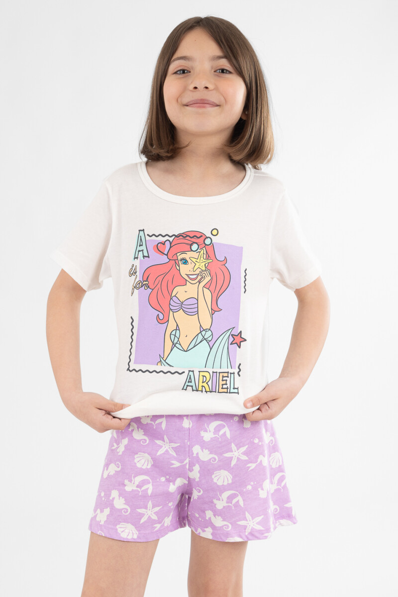 Pijama infantil ariel - Rosado 