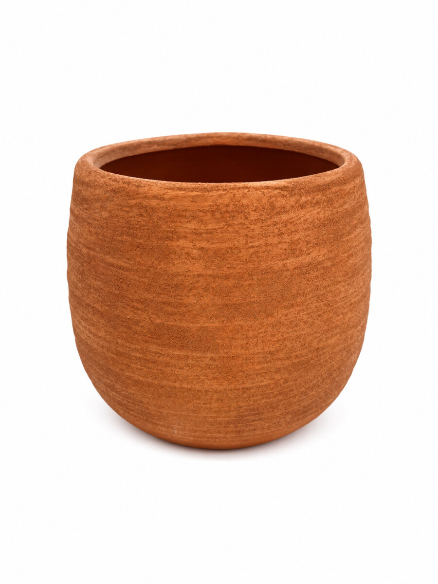 MACETA DECO CURVA - MARRON 