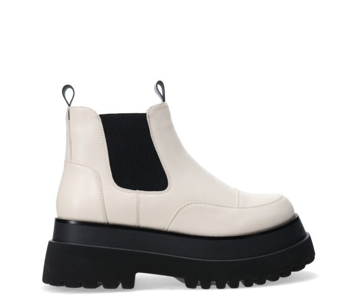 Bota chelsea TRUPE con elásticos laterales Offwhite