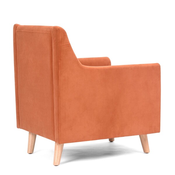 Butaca Sillon Poltrona Durham Tejido Patas Madera NARANJA