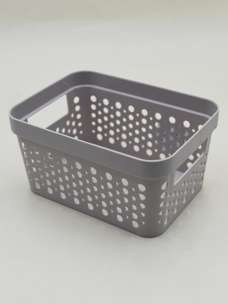 CESTO ORGANIZADOR 2LTS 18.2X13.4X9.4CM GRIS (V)
