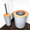 Juego de accesorios para baño 6 piezas gris bambú Juego de accesorios para baño 6 piezas gris bambú