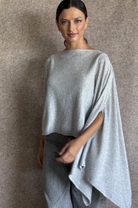 Poncho Sophie Lanilla gris melange