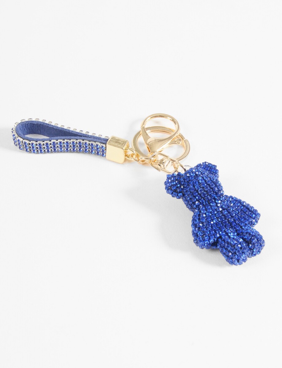 Llavero teddy strass - azul 