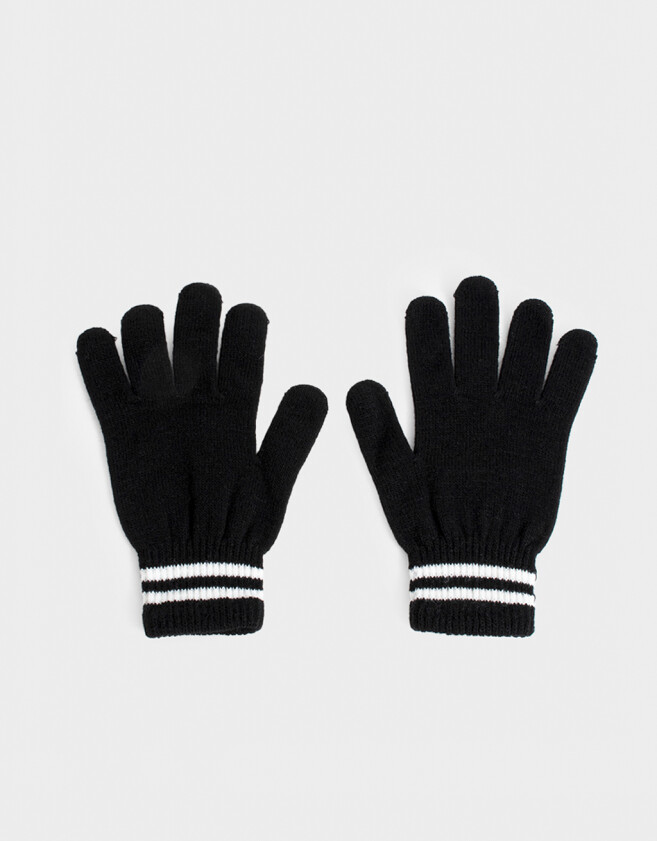 Guantes Varios Clasico Guantes Tejidos Varsity - Negro