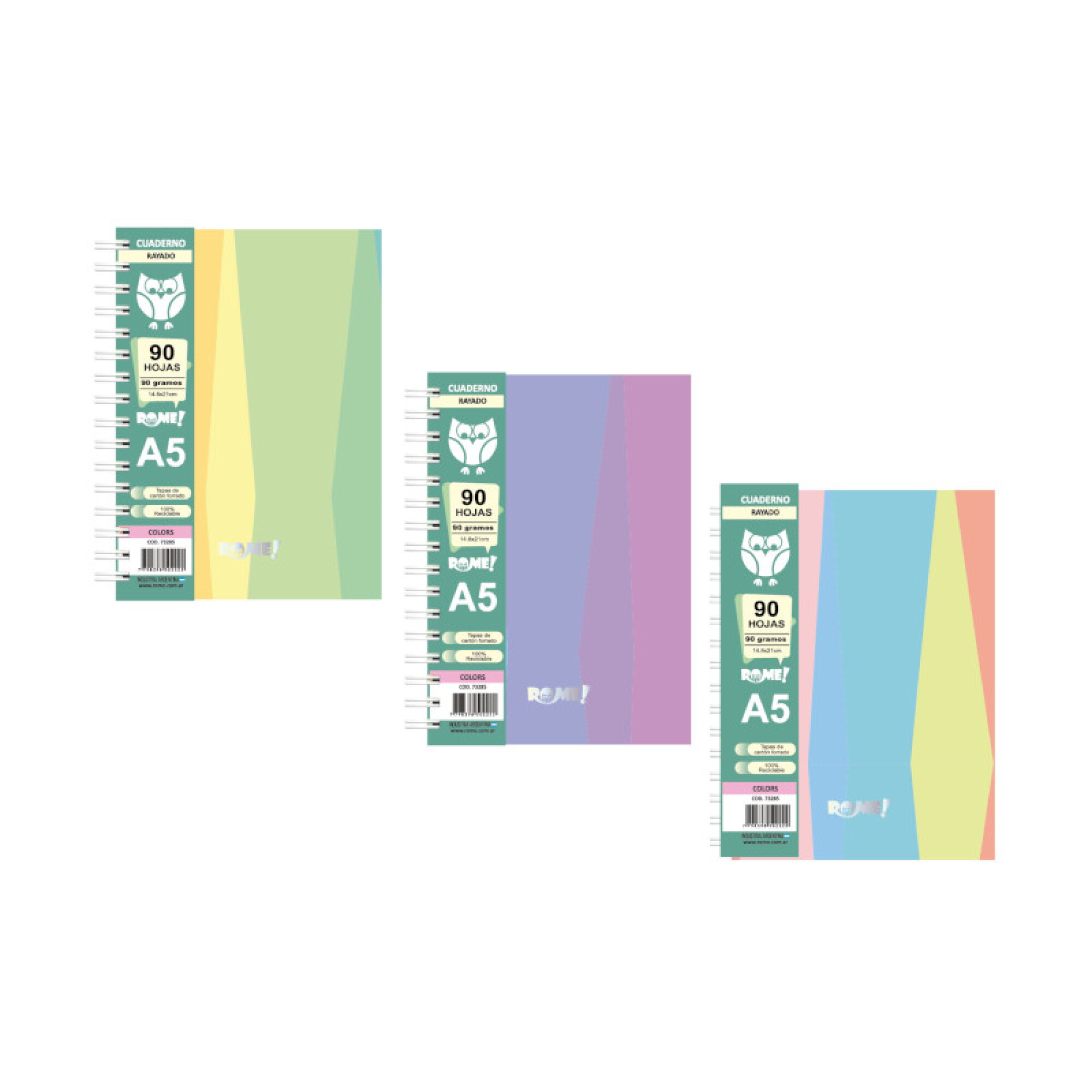 Cuaderno rayado A5 Tapa Dura - Colors — Infantozzi