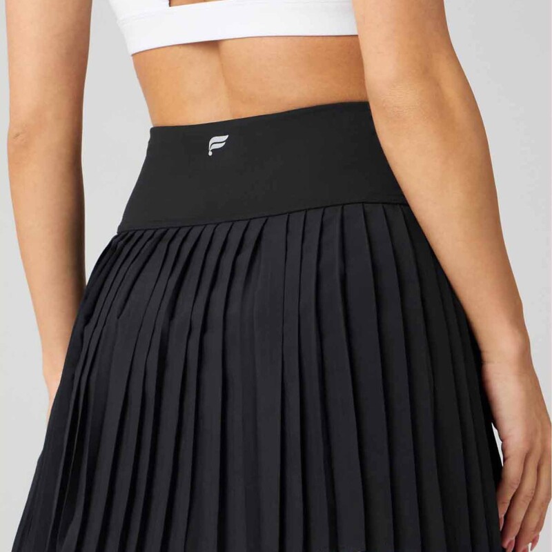 Falda Con Malla Hot Shot Pleated Skirt Classic Mini Mujer Black