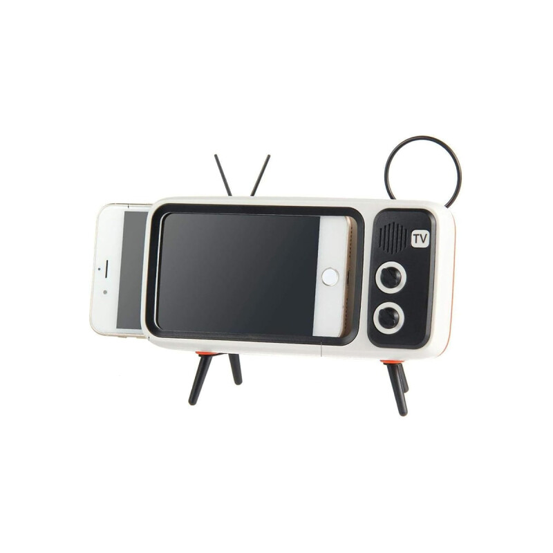 Soporte para escritorio diseño televisor retro color gris Soporte Para Escritorio Diseño Televisor Retro Color Gris