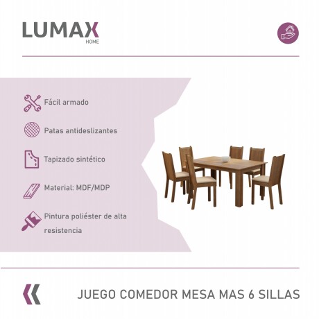 Juego de comedor Mesa de madera y 6 sillas rústicas Juego de comedor Mesa de madera y 6 sillas rústicas