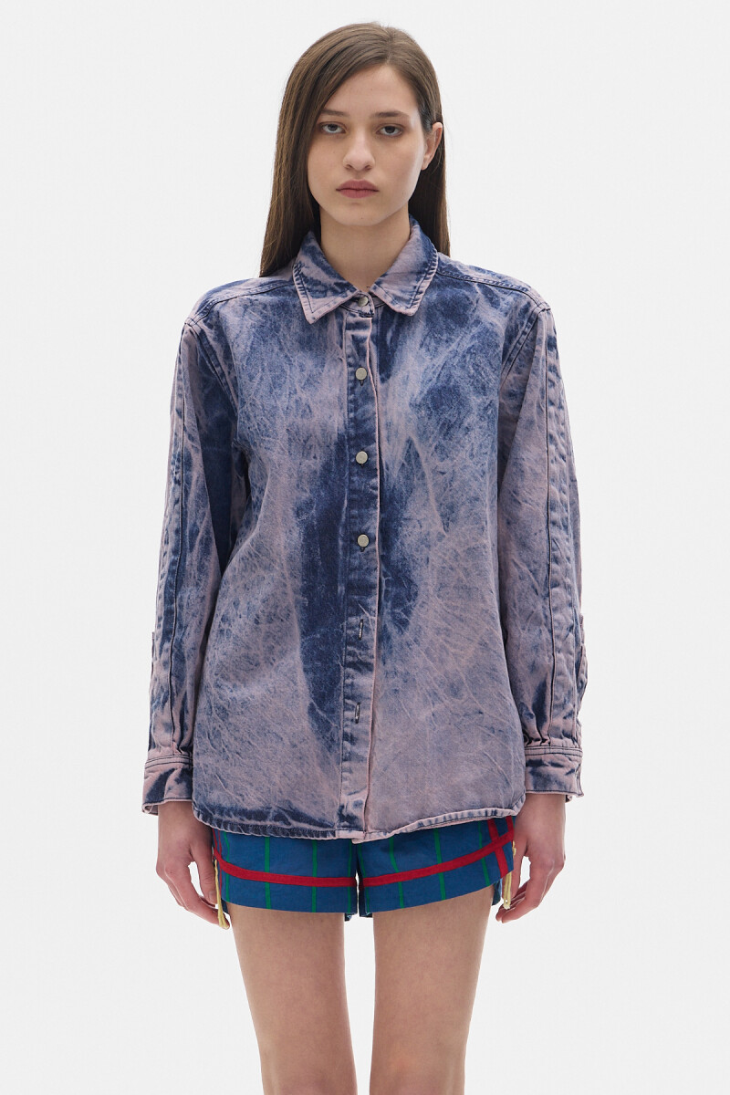 Camisa Noble Denim Washed - Rose 