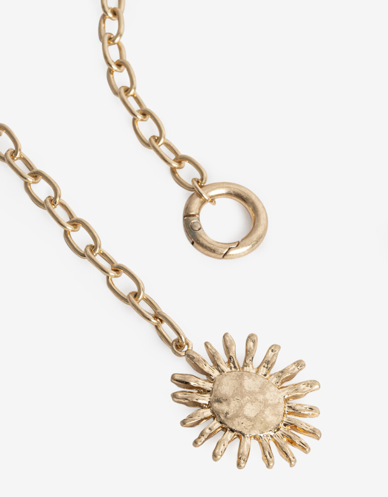 Collares Largos Metal Collar Largo Sol Metal - Dorado Oro Amarillo