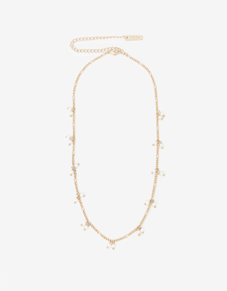 Collares Cortos Perla Collar Corto Metal Perla Sintética - Dorado