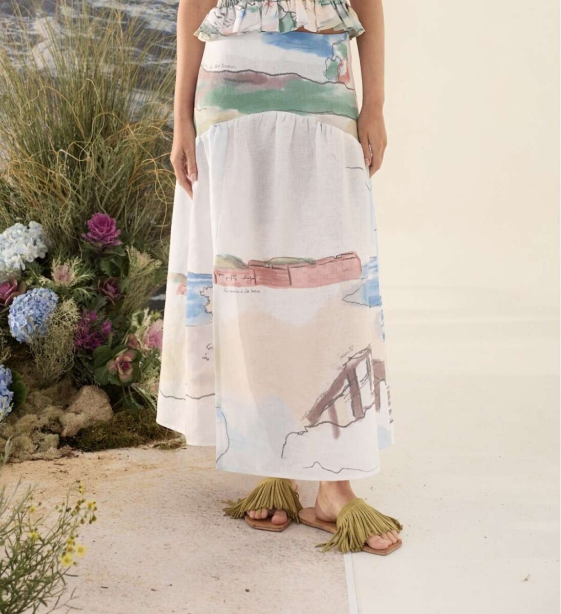 Falda Lua Print - Agua 