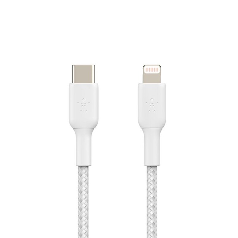 Cable Belkin USB-C / Lightning 1M Trenzado White CAA004BT1MWH Cable Belkin USB-C / Lightning 1M Trenzado White CAA004BT1MWH