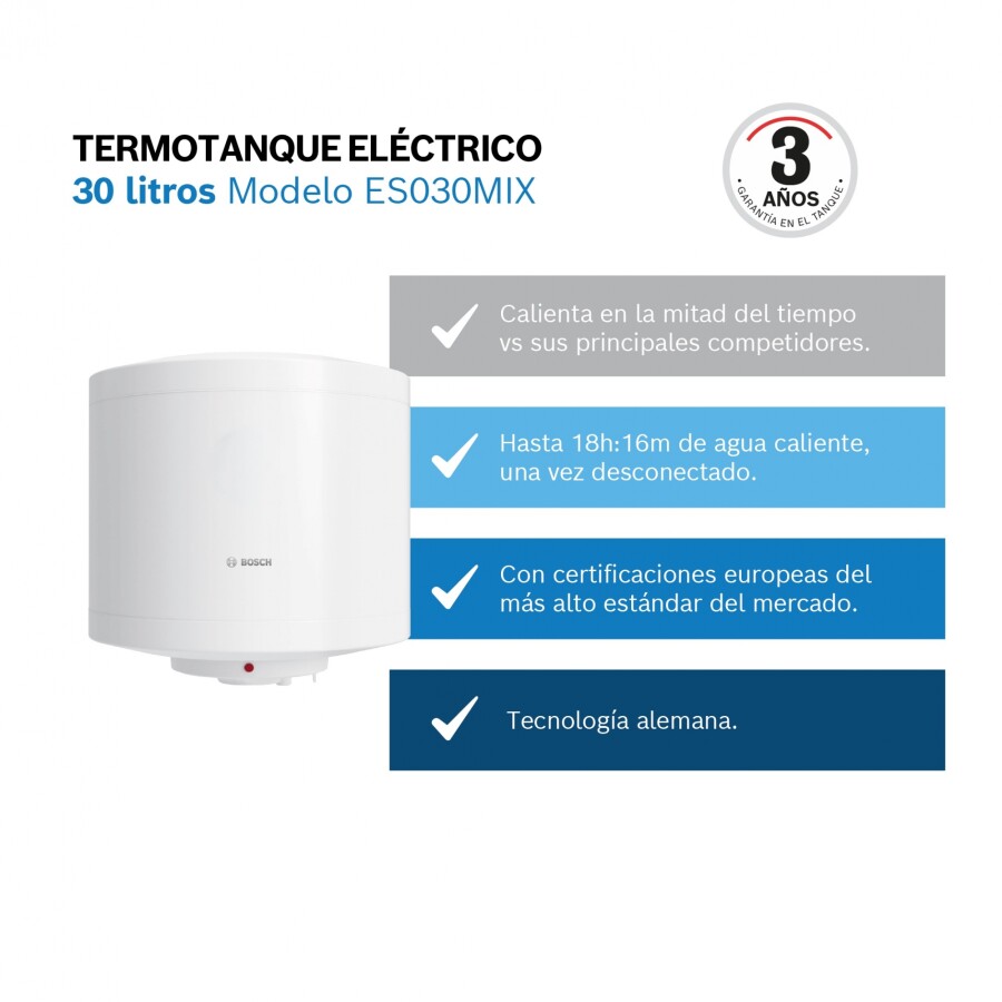 Calefón Bosch de 30 lts ES030M1X-KNWVB Calefón Bosch de 30 lts ES030M1X-KNWVB